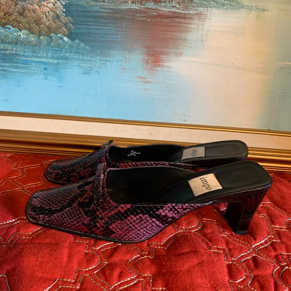 NEW! Impo Nizwa Snakeskin Leather Mules Women's 8